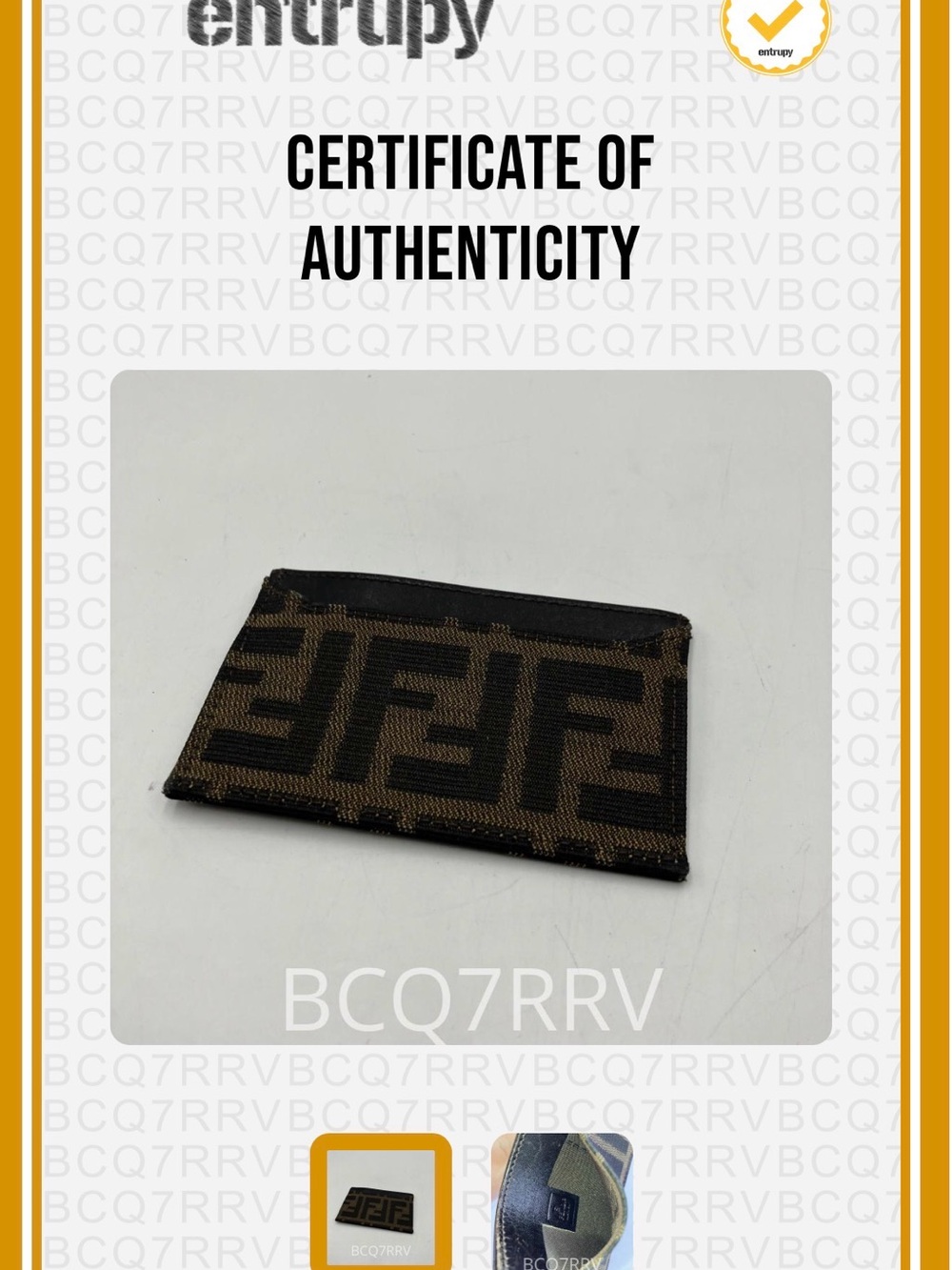 ✨ Authentic Fendi Zucca Card holder w/Entrupy COA ✨ - Picture 6 of 6